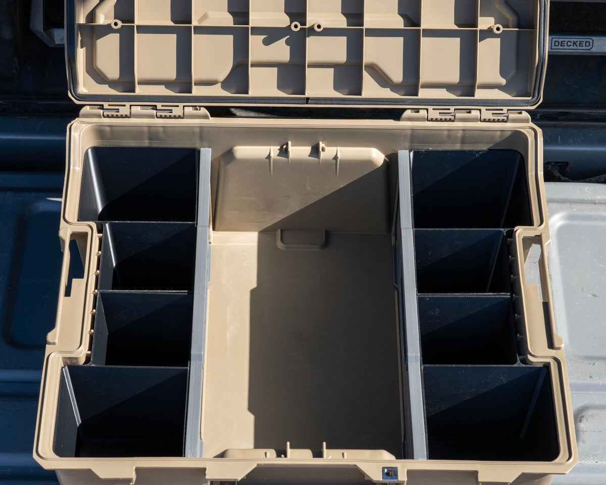 Decked HalfRack 32 Tool Box Organizer Bins, Divider Insert, Fits One or Both Sides, ABS