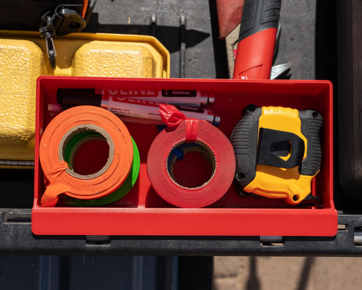 Decked Drawer Rail Tray Organizer, Fits Decked Truck Bed Drawer System, Flagging Tape and Tool Holder Insert, 9.75x4 Inch