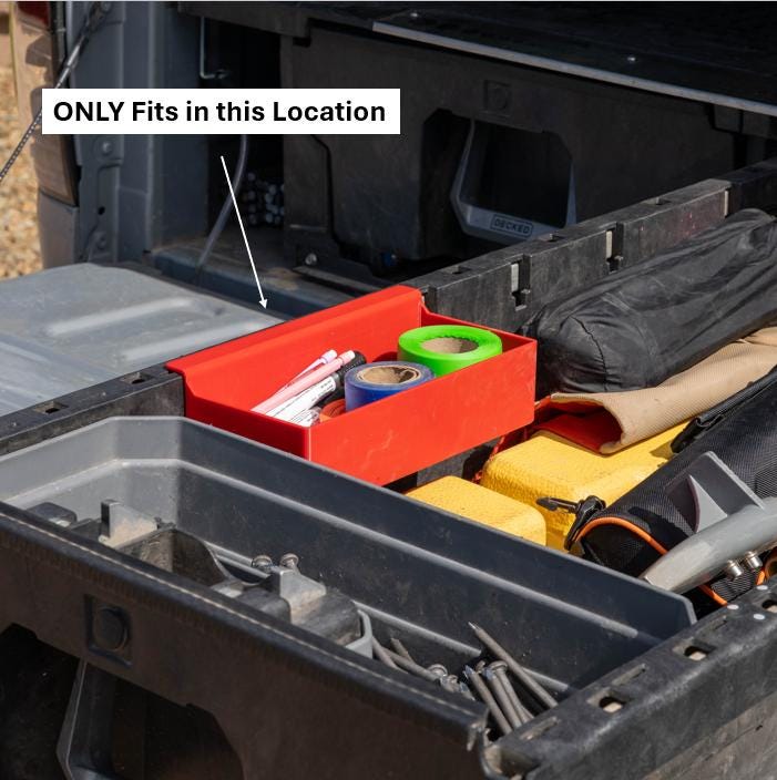 Decked Drawer Rail Tray Organizer, Fits Decked Truck Bed Drawer System, Flagging Tape and Tool Holder Insert, 9.75x4 Inch