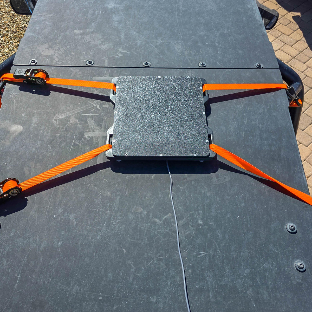 Starlink Mini Protective Mount | Weatherproof Enclosure with Corner Tie Downs for Roof RV Camper Van