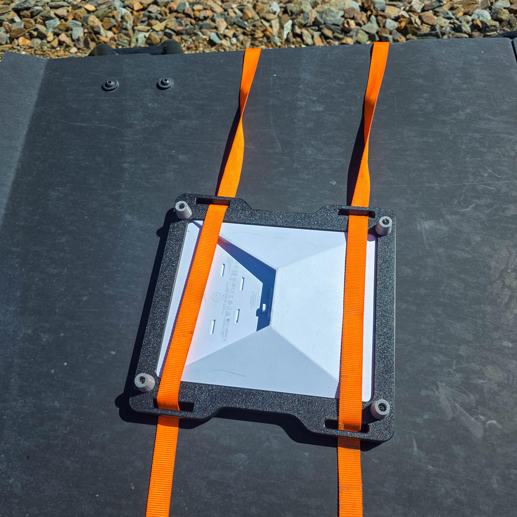Starlink Mini Protective Mount | Weatherproof Enclosure with Corner Tie Downs for Roof RV Camper Van